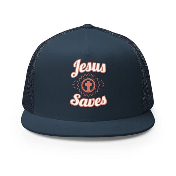 Christian Trucker hat Jesus Saves navy