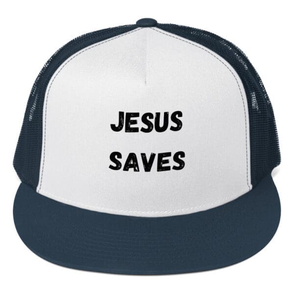 Jesus Saves Trucker hatgreen and white