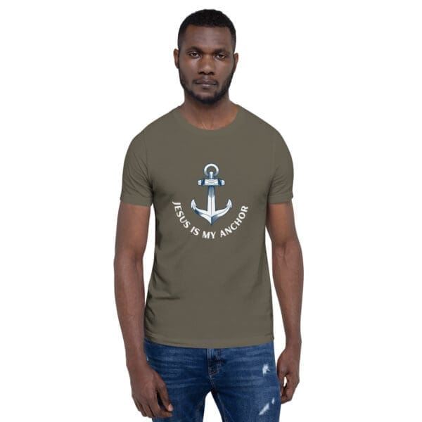 Christian T-Shirt Jesus is My Anchor male model