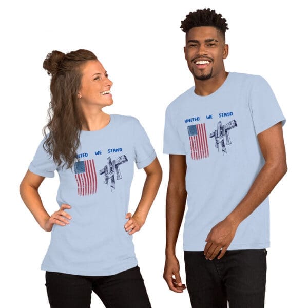 Christian Patriot T-Shirt United We Stand male and female models