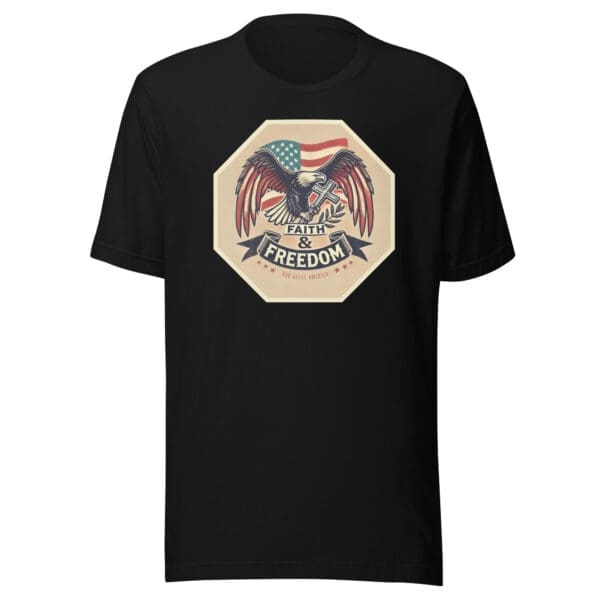 Faith and Freedom t-shirt - eagle crossblack