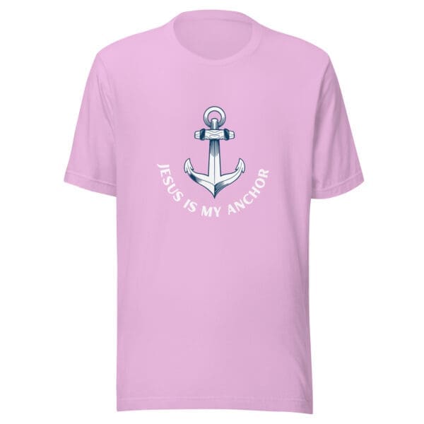 Christian T-Shirt Jesus is My Anchor lilac