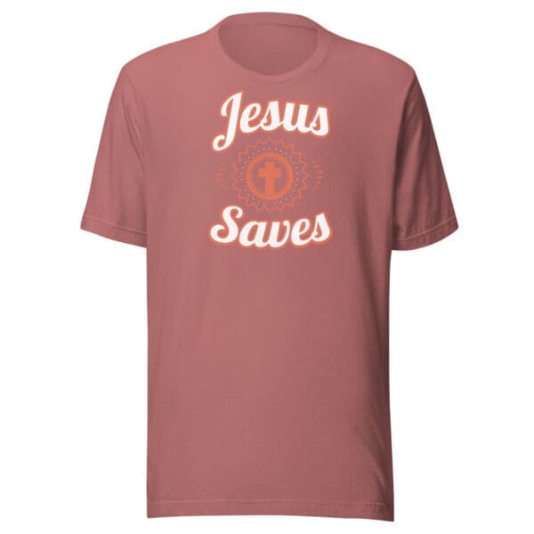 Christian T-Shirt Jesus Saves Mauve