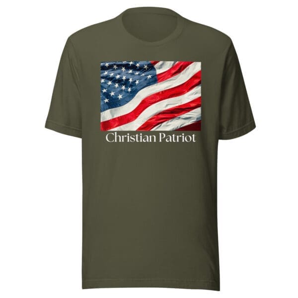 American Flag t-shirt military green