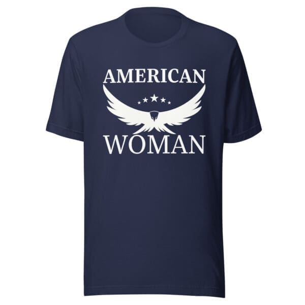 Patriotic T-Shirt American Woman Navy