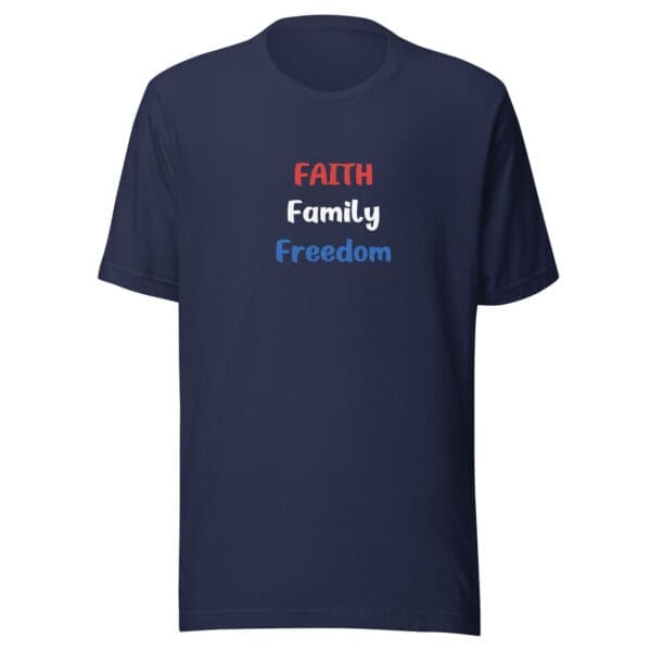 Patriotic T-Shirt Faith Family Freedom navy