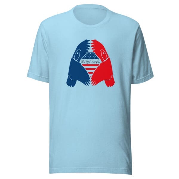 Patriotic T-Shirt We The People with Eagle Ocean Blue