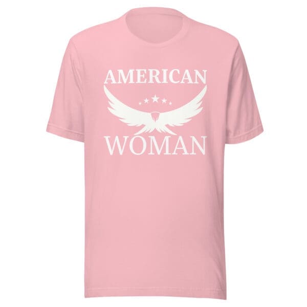 Patriotic T-Shirt American Woman Pink