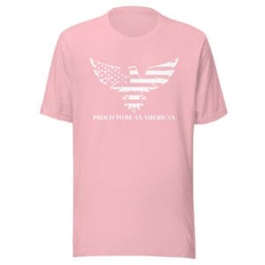 Patriotic T-Shirt Proud To Be An American pink