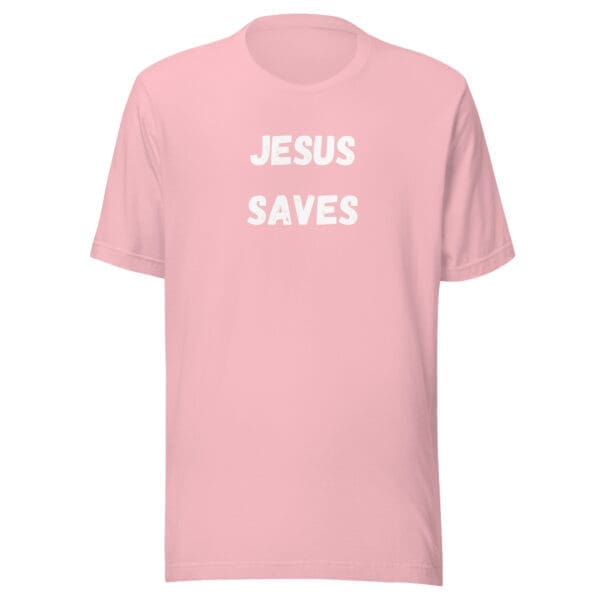 Jesus Saves t-shirt bold print pink