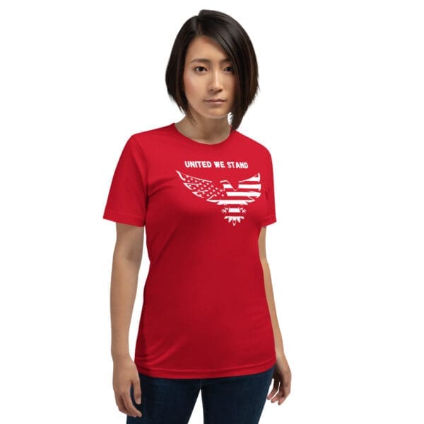 Patriotic T-Shirt United We Stand-Eagle female model