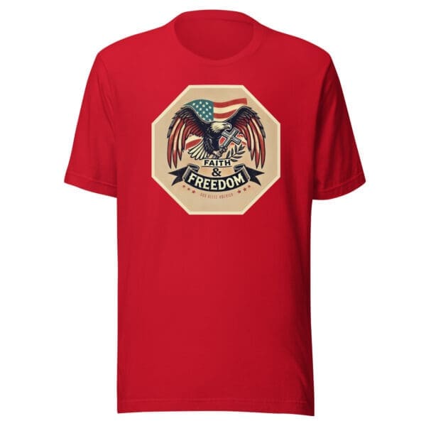 Faith and Freedom t-shirt - eagle crossred