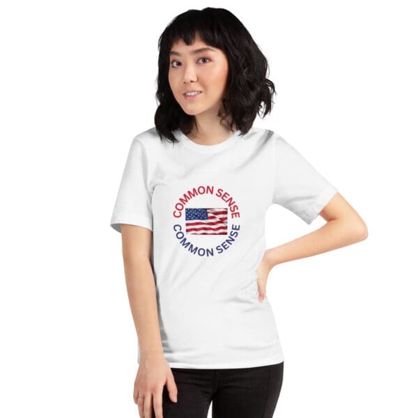 Patriotic T-Shirt Common Sense female model