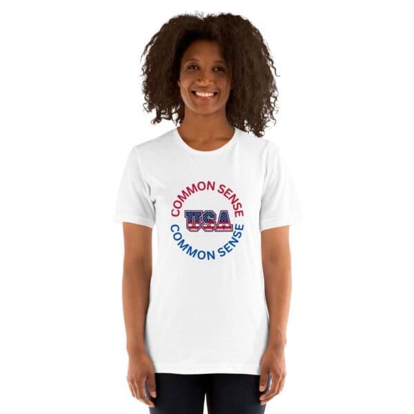 Common Sense T-shirt - USA female model