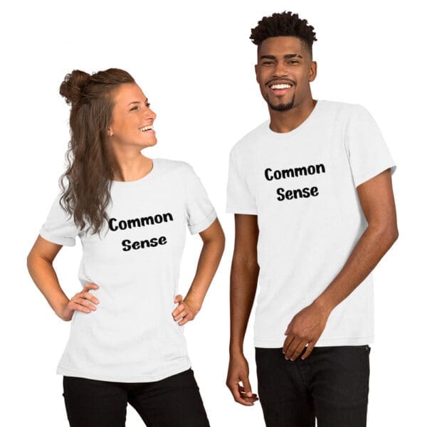 Common Sense Patriotic T-Shirt male and female models