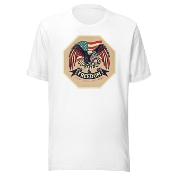 Faith and Freedom t-shirt - eagle cross white